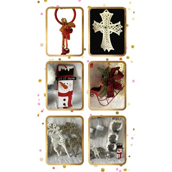 Mixed Lot of 20 Christmas Ornaments - Picture 2 of 10